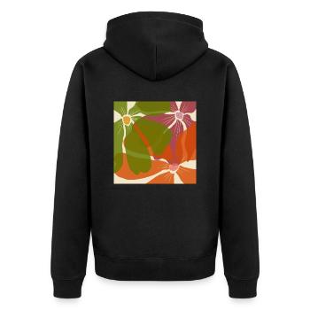 Motif de fleurs - Veste à capuche bio Premium Unisexe - noir - Dos - Nico (187cm)