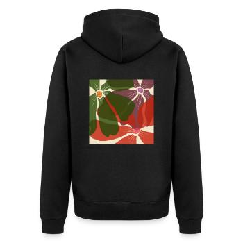 Motif de fleurs - Veste à capuche bio Premium Unisexe - noir - Dos - Nico (187cm)