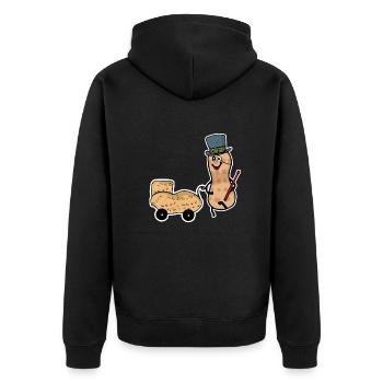 Papa Cacahuète Parents Parent Bébé Papa - Veste à capuche bio Premium Unisexe - noir - Dos - Nico (187cm)