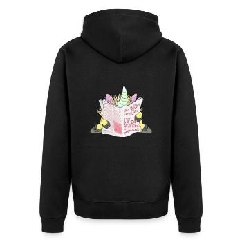 WIRKLICH - Unisex Premium Bio Zip Hoodie - Schwarz - Hinten - Nico (187cm)