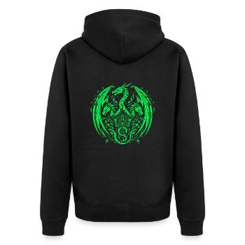 Fantaisie Dragon Anime Tête de dragon Mythique reptile magie - Veste à capuche bio Premium Unisexe - noir - Dos - Nico (187cm)