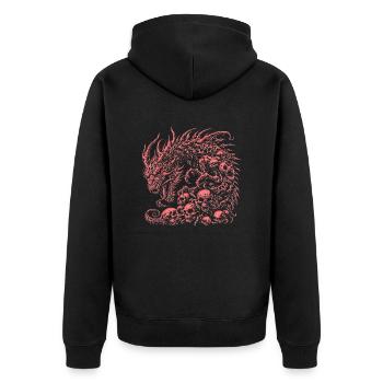 Fantaisie Dragon Anime Tête de dragon Mythique reptile magie - Veste à capuche bio Premium Unisexe - noir - Dos - Nico (187cm)