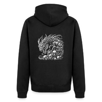 Fantaisie Dragon Anime Tête de dragon Mythique reptile magie - Veste à capuche bio Premium Unisexe - noir - Dos - Nico (187cm)