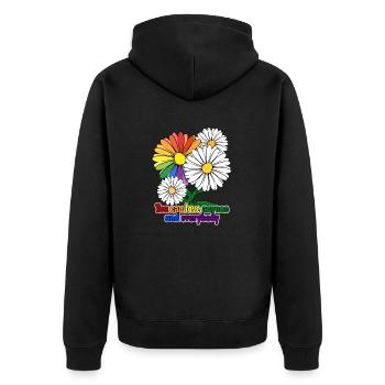 You can love anyone (pride2024) - Unisex Premium Bio Zip Hoodie - Schwarz - Hinten - Nico (187cm)