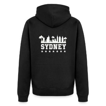 Sydney 01 - Veste à capuche bio Premium Unisexe - noir - Dos - Nico (187cm)