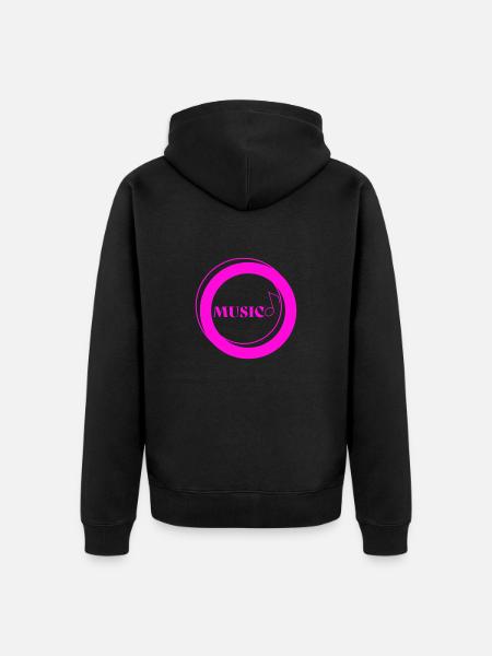 Music- Cycle Purple Logo - Unisex Premium Organic Zip Hoodie - black