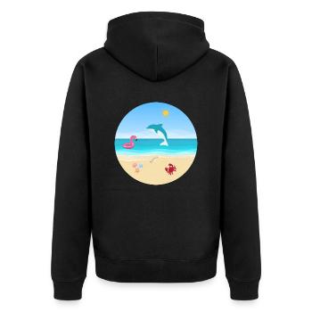 Conception de plage - Veste à capuche bio Premium Unisexe - noir - Dos - Nico (187cm)