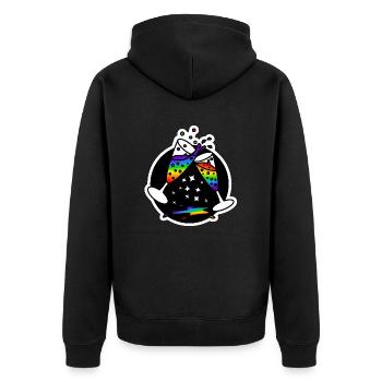 Verres à Cheers : Sticky Queer Pride - Veste à capuche bio Premium Unisexe - noir - Dos - Nico (187cm)