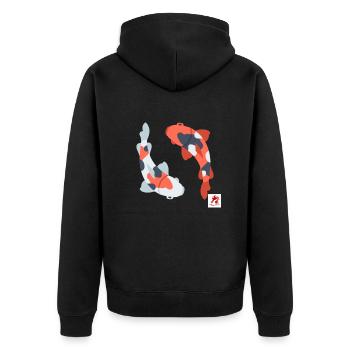 1 20240514 211749 0000 - Unisex Premium Bio Zip Hoodie - Schwarz - Hinten - Nico (187cm)