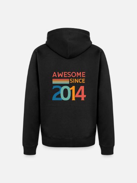Großartig seit 2014 - Unisex Premium Bio Zip Hoodie - Schwarz