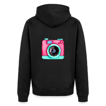 Kamera Fotografen Fotograf schön Fotografieren - Unisex Premium Bio Zip Hoodie - Schwarz - Hinten - Nico (187cm)