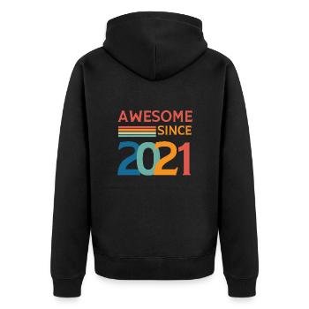 Awesome since 2021 - Veste à capuche bio Premium Unisexe - noir - Dos - Nico (187cm)