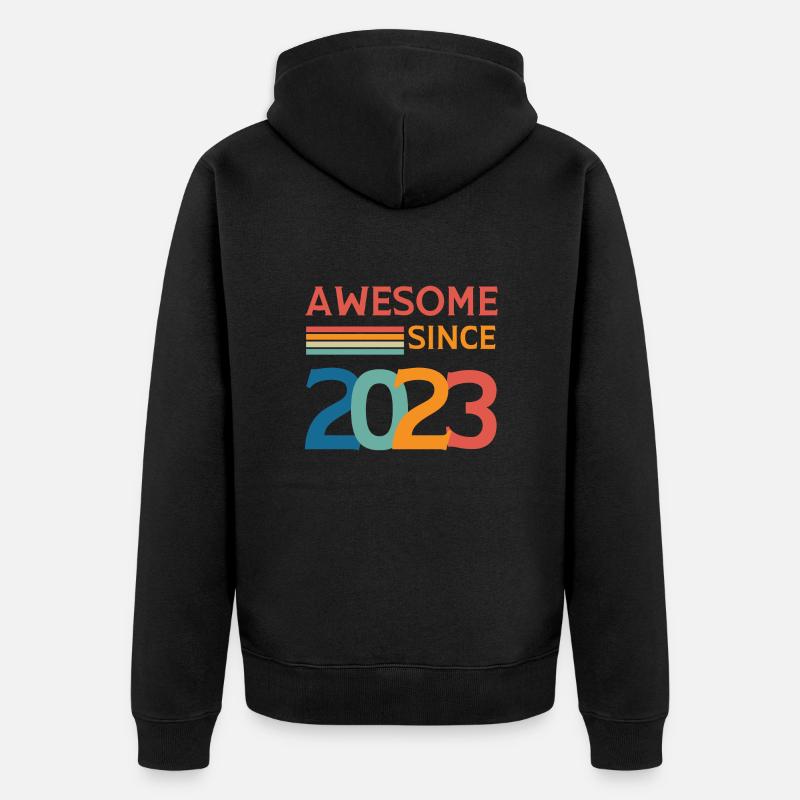 Awesome since 2023 - Veste à capuche bio Premium Unisexe - noir