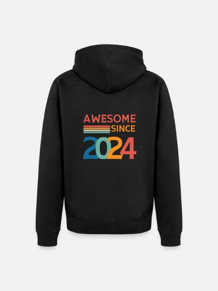 Awesome since 2024 - Veste à capuche bio Premium Unisexe - noir