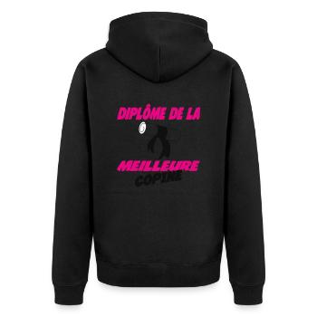 Diplome de la meilleure COPINE 2848 - Veste à capuche bio Premium Unisexe - noir - Dos - Nico (187cm)