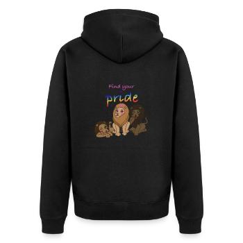 Pride Löwen Rudel, LGBTQIA+, Drag - Unisex Premium Bio Zip Hoodie - Schwarz - Hinten - Nico (187cm)