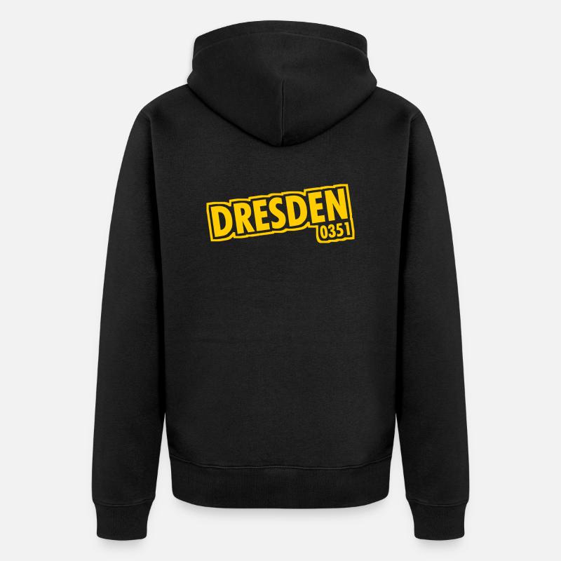 Dresde - 0351 - Indicatif régional - Saxe - Veste à capuche bio Premium Unisexe - noir
