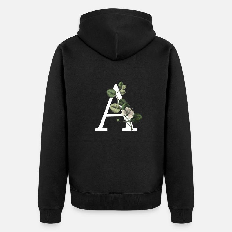 lettre a botanique vert - Veste à capuche bio Premium Unisexe - noir
