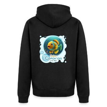 Papageifisch - Unisex Premium Bio Zip Hoodie - Schwarz - Hinten - Nico (187cm)