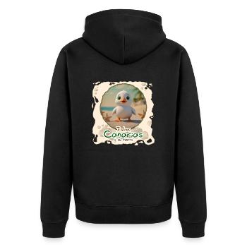Taube - Unisex Premium Bio Zip Hoodie - Schwarz - Hinten - Nico (187cm)