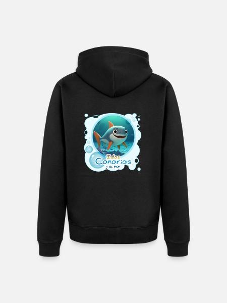 Hai - Unisex Premium Bio Zip Hoodie - Schwarz