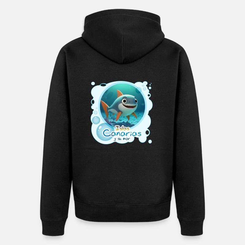 Hai - Unisex Premium Bio Zip Hoodie - Schwarz
