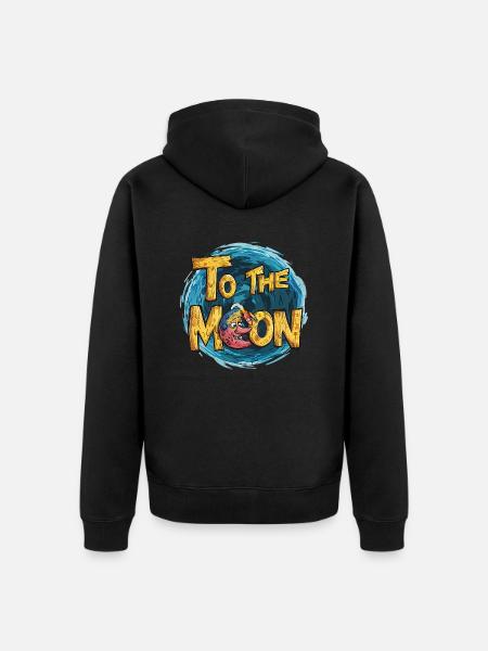 Zum Mond - Unisex Premium Bio Zip Hoodie - Schwarz