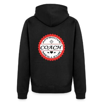 Approuvé meilleur COACH - Veste à capuche bio Premium Unisexe - noir - Dos - Nico (187cm)
