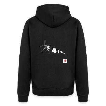 1000182177 - Unisex Premium Organic Zip Hoodie - black - Back - Nico (187cm)