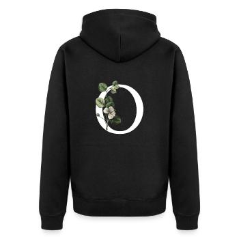 Letter O Green Botany - Unisex Premium Organic Zip Hoodie - black - Back - Nico (187cm)
