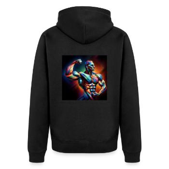 Culturisme - Veste à capuche bio Premium Unisexe - noir - Dos - Nico (187cm)
