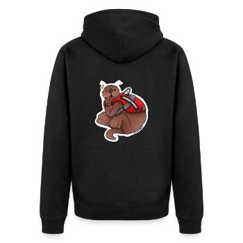 Conférences Tazz | Soutien émotionnel - Veste à capuche bio Premium Unisexe - noir - Dos - Nico (187cm)