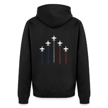 Patrouille de France air show in formation - Unisex Premium Organic Zip Hoodie - black - Back - Nico (187cm)
