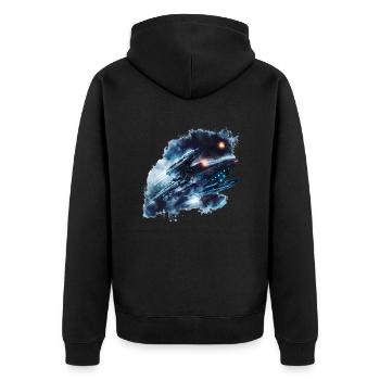 Missions diplomatiques dans l’espace - Veste à capuche bio Premium Unisexe - noir - Dos - Nico (187cm)