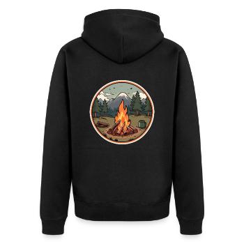 bushcraft - Unisex Premium Bio Zip Hoodie - Schwarz - Hinten - Nico (187cm)