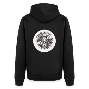 Animal de crête de lion - Veste à capuche bio Premium Unisexe - noir - Dos - Nico (187cm)
