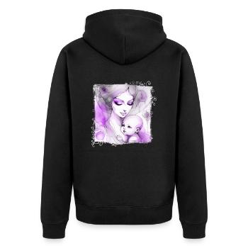 Blumen Frauen Mädchen Mode Design Kunst Weiblicher Stil - Unisex Premium Bio Zip Hoodie - Schwarz - Hinten - Nico (187cm)