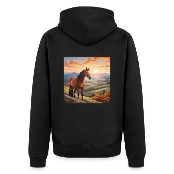 Art du cheval - Veste à capuche bio Premium Unisexe - noir - Dos - Nico (187cm)