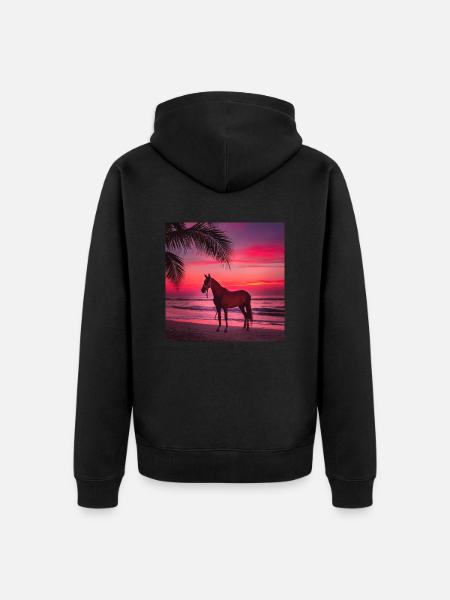 Pferdekunst - Unisex Premium Bio Zip Hoodie - Schwarz