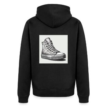 Sneaker - Unisex Premium Organic Zip Hoodie - black - Back - Nico (187cm)