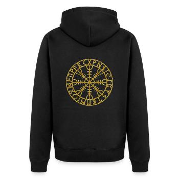 Wikinger norden valhalla schweden skandinavien flaga - Unisex Premium Bio Zip Hoodie - Schwarz - Hinten - Nico (187cm)