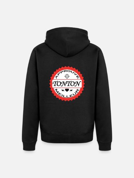 Approved Best UNCLE - Unisex Premium Organic Zip Hoodie - black