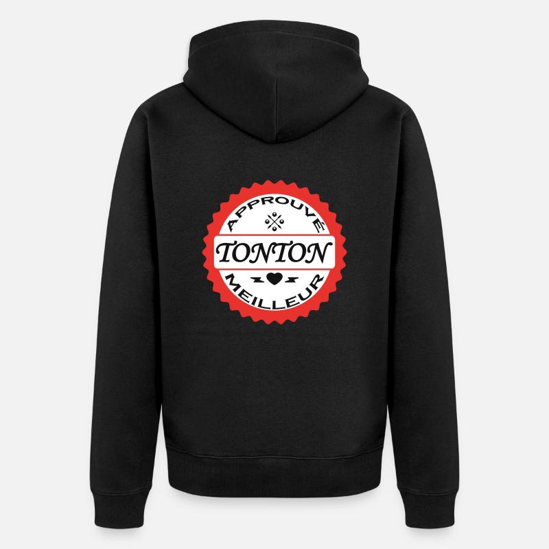 Anerkannt Bester Onkel - Unisex Premium Bio Zip Hoodie - Schwarz