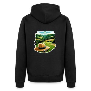 Sauerland Region - Unisex Premium Organic Zip Hoodie - black - Back - Nico (187cm)