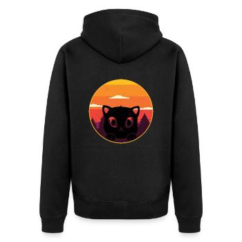 Chats Chats Années 80 Rétro Vintage Années 90 - Veste à capuche bio Premium Unisexe - noir - Dos - Nico (187cm)