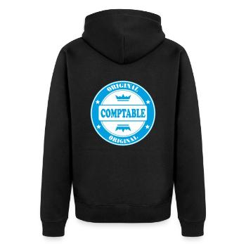 ORIGINAL COMPTABLE - Veste à capuche bio Premium Unisexe - noir - Dos - Nico (187cm)
