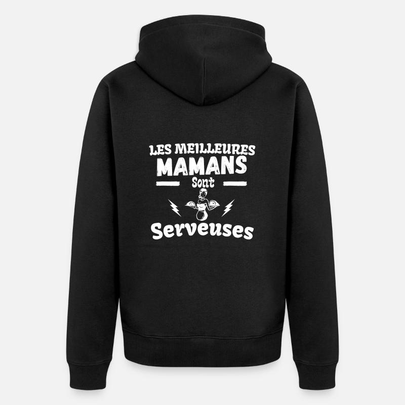 KELLNERIN MAMA - Unisex Premium Bio Zip Hoodie - Schwarz