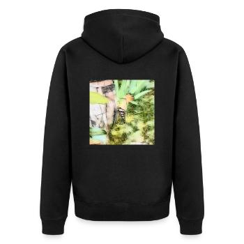Huppe fasciée oiseau mignon - Veste à capuche bio Premium Unisexe - noir - Dos - Nico (187cm)