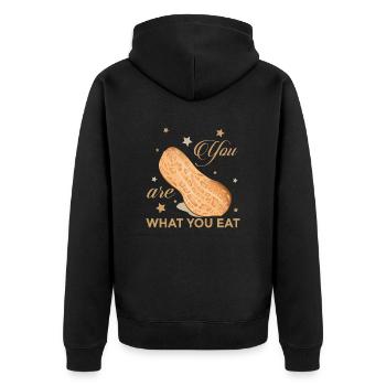 Lustiger Spruch - Vous êtes ce que vous mangez - Noix - Veste à capuche bio Premium Unisexe - noir - Dos - Nico (187cm)