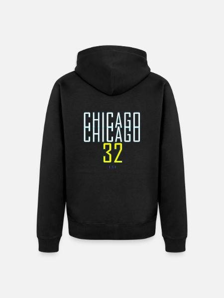 CHICAGO 32 USA - Unisex Premium Organic Zip Hoodie - black